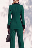 Double Breasted Blue 2 Piece Long Sleeve Women Suits