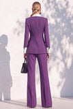Double Breasted Blue 2 Piece Long Sleeve Women Suits