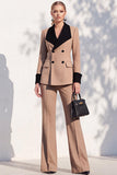 Double Breasted Blue 2 Piece Long Sleeve Women Suits