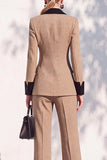 Double Breasted Blue 2 Piece Long Sleeve Women Suits