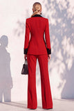 Double Breasted Blue 2 Piece Long Sleeve Women Suits