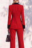 Double Breasted Blue 2 Piece Long Sleeve Women Suits
