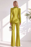 Notched Lapel Brown 2 Piece Double Breasted Women Suits
