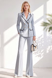 Notched Lapel Brown 2 Piece Double Breasted Women Suits