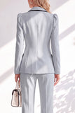 Notched Lapel Brown 2 Piece Double Breasted Women Suits