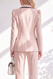 Notched Lapel Brown 2 Piece Double Breasted Women Suits