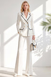 Notched Lapel Brown 2 Piece Double Breasted Women Suits