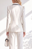 Notched Lapel Brown 2 Piece Double Breasted Women Suits