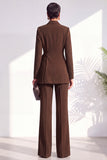 Shawl Lapel Burgundy 2 Piece Pleated Women Suits