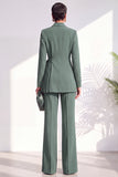 Shawl Lapel Burgundy 2 Piece Pleated Women Suits