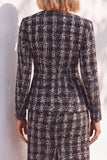 Black 2 Piece Single Buckle Long Sleeve Mini Skirt Suits