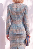 Black 2 Piece Single Buckle Long Sleeve Mini Skirt Suits