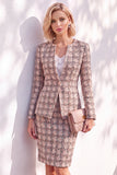 Black 2 Piece Single Buckle Long Sleeve Mini Skirt Suits