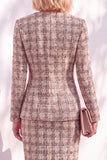 Black 2 Piece Single Buckle Long Sleeve Mini Skirt Suits