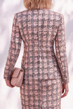 Black 2 Piece Single Buckle Long Sleeve Mini Skirt Suits