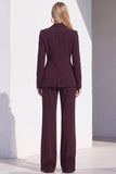 Blue Notched Lapel 2 Piece Women Suits
