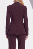 Blue Notched Lapel 2 Piece Women Suits