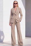 Blue Notched Lapel 2 Piece Women Suits