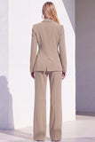 Blue Notched Lapel 2 Piece Women Suits