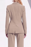 Blue Notched Lapel 2 Piece Women Suits