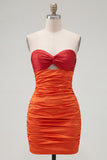 Strapless Bodycon Navy and Purple Homecoming Dress