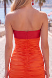 Strapless Bodycon Navy and Purple Homecoming Dress