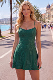 A Line Pink Floral Spaghetti Straps Homecoming Dress