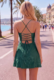 A Line Pink Floral Spaghetti Straps Homecoming Dress