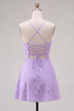 A Line Pink Floral Spaghetti Straps Homecoming Dress