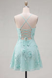 A Line Pink Floral Spaghetti Straps Homecoming Dress