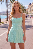 A Line Pink Floral Spaghetti Straps Homecoming Dress