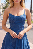A Line Pink Floral Spaghetti Straps Homecoming Dress