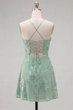 A Line Pink Floral Spaghetti Straps Homecoming Dress
