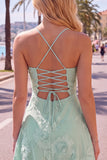 A Line Pink Floral Spaghetti Straps Homecoming Dress