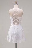 A Line Pink Floral Spaghetti Straps Homecoming Dress