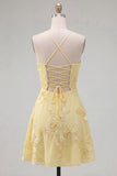 A Line Pink Floral Spaghetti Straps Homecoming Dress