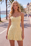 A Line Pink Floral Spaghetti Straps Homecoming Dress