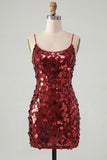 Sequins Bodycon Spaghetti Straps Green Homecoming Dress