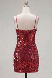 Sequins Bodycon Spaghetti Straps Green Homecoming Dress