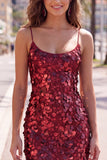 Sequins Bodycon Spaghetti Straps Green Homecoming Dress