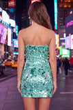 Sequins Bodycon Spaghetti Straps Green Homecoming Dress