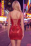 Bodycon Silver Sequins Floral Spaghetti Straps Homecoming Dress