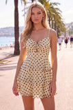 A Line Spaghetti Straps White Black Dot Sequins Homecoming Dress
