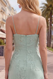 Pink Floral Bodycon Spaghetti Straps Homecoming Dress
