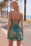 Pink Bodycon Sequins Floral Spaghetti Straps Homecoming Dress