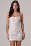 Strapless Sequins Corset Bodycon Little White Dress