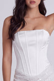 Strapless Corset Sequins Bodycon Little White Dress