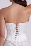 Strapless Corset Sequins Bodycon Little White Dress