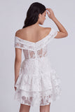 Off The Shoulder Corset A Line Little White Dress