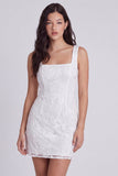 Square Neck Corset Bodycon Little White Dress